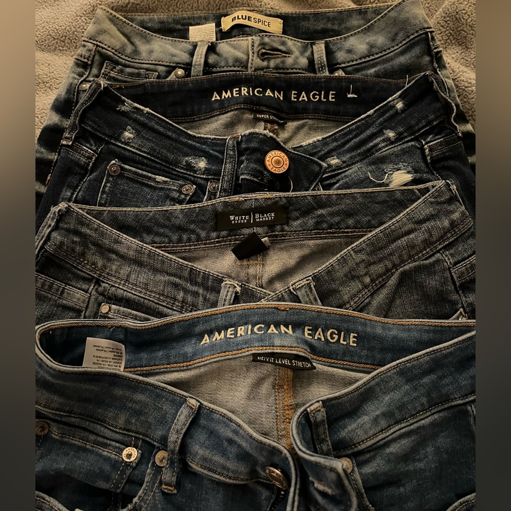 A lot of 8 jeans